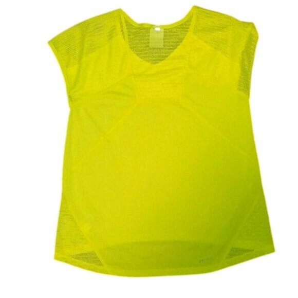 Nike Dri-Fit Neon Yellow Mesh T-shirt - Picture 2 of 8